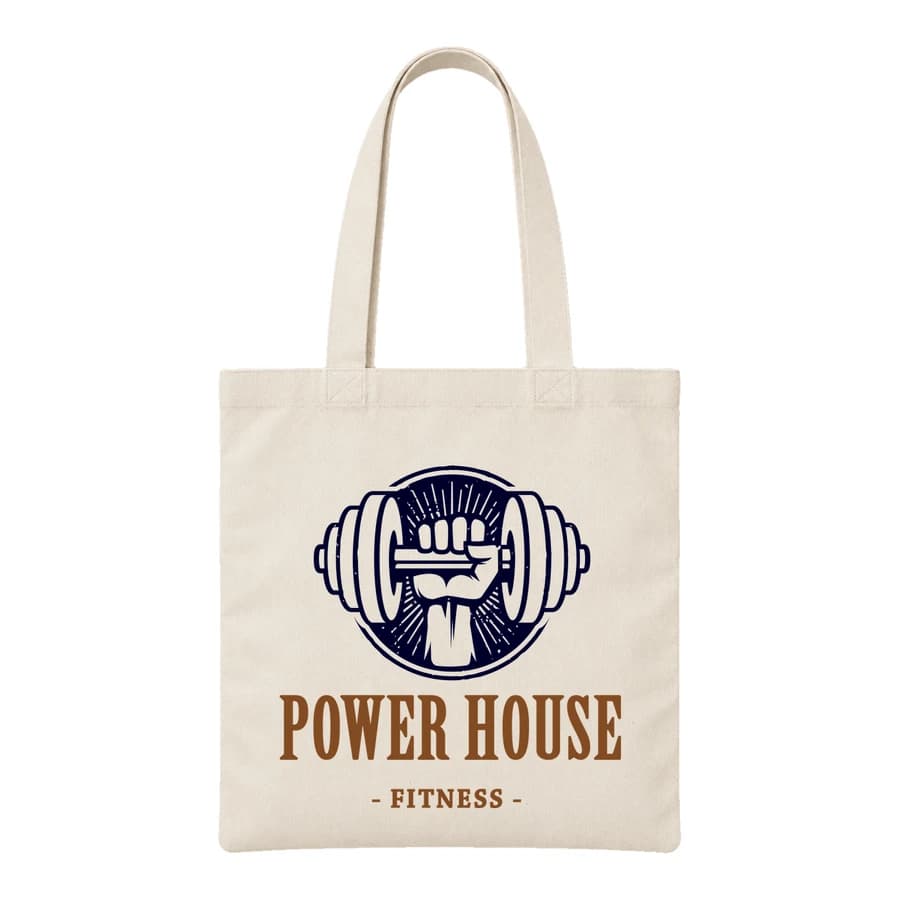 Tote bag — Fitness · Dépasser ses limites — Devant — Naturel