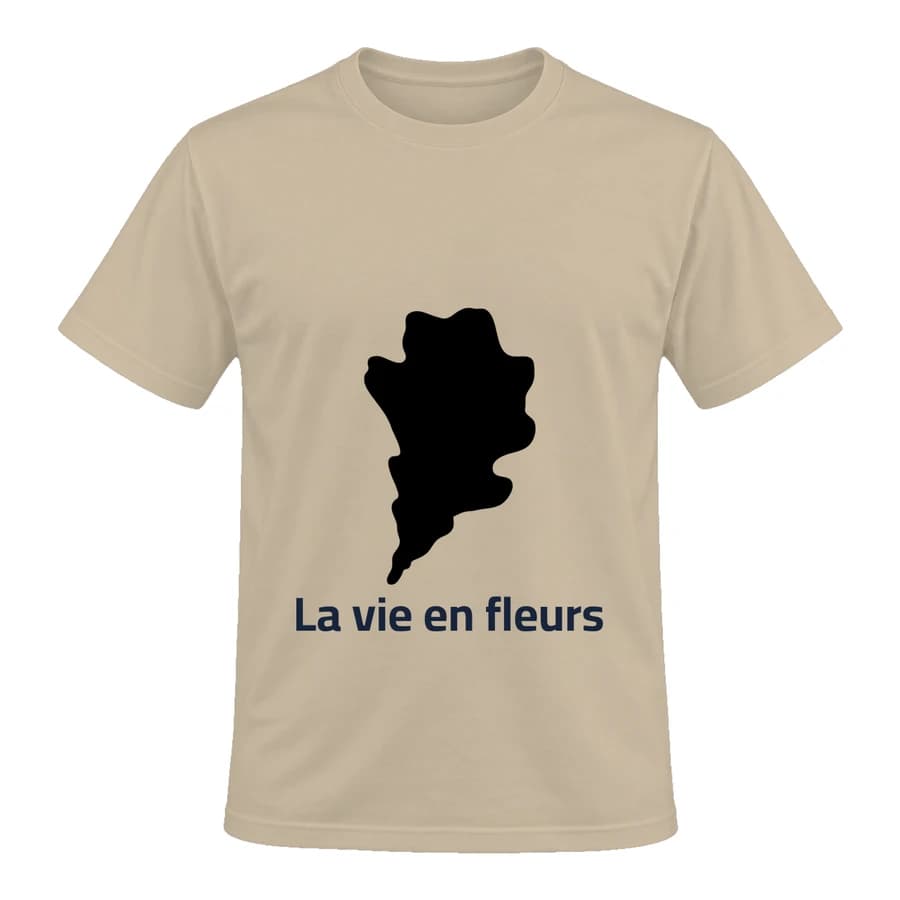 T-shirt — Fleurs des champs — Devant — Beige